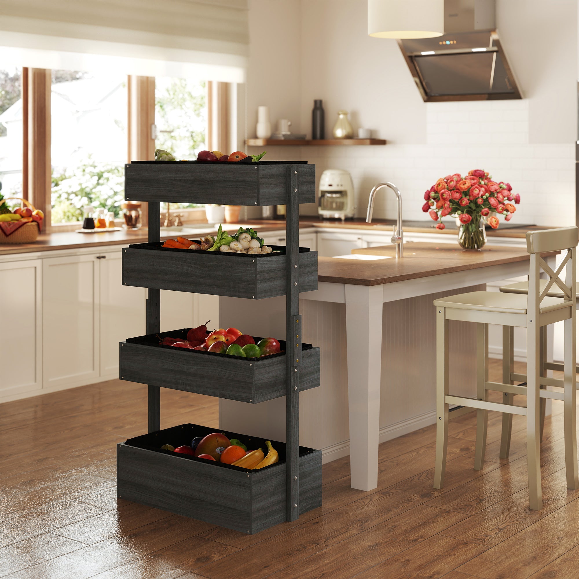 Vertical 4 Tier Raised Garden Bed