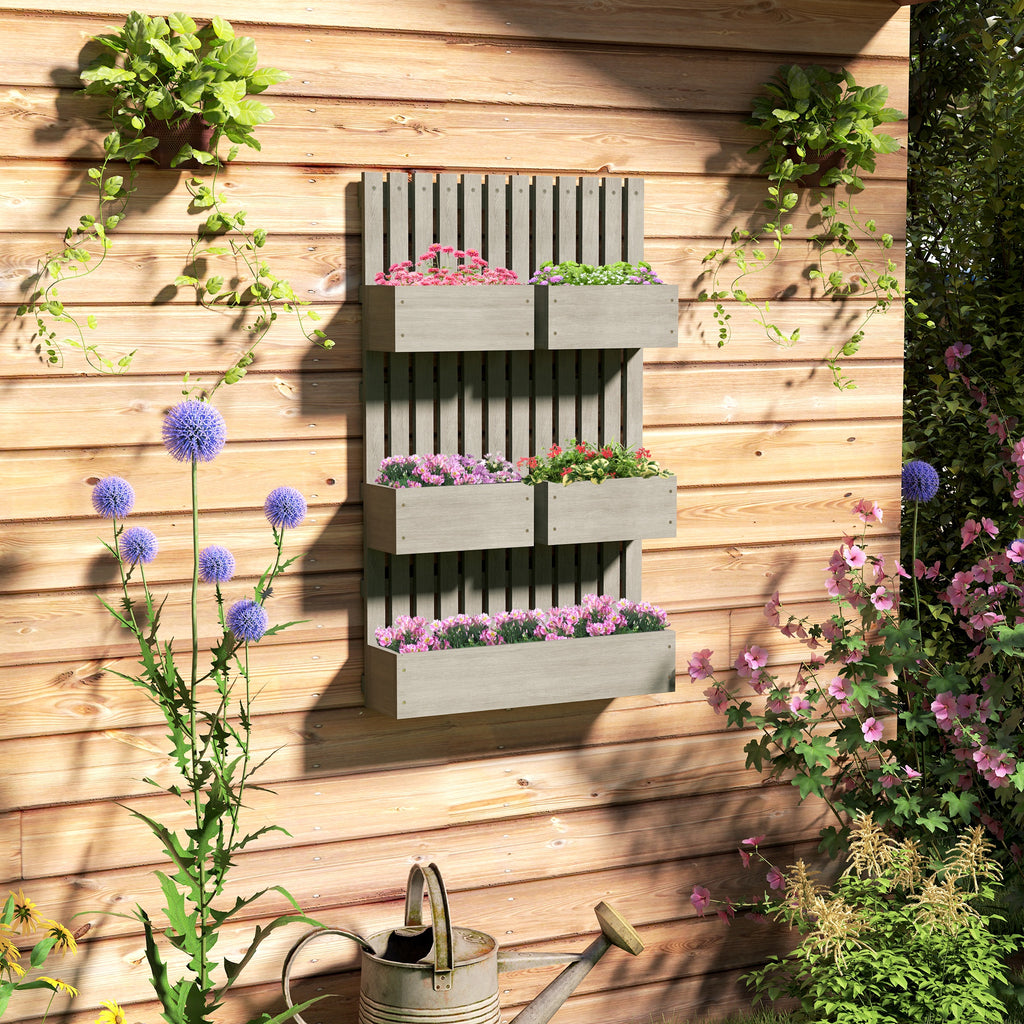 4 Box Raised Garden Bed w/ Trellis for Climbing Plants